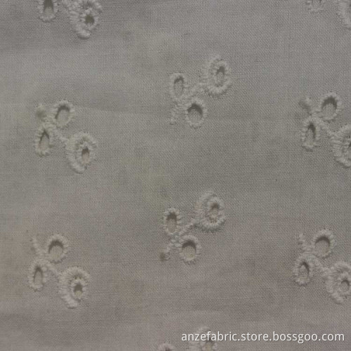 100% grey cotton lawn eyelet lace embroidery fabric